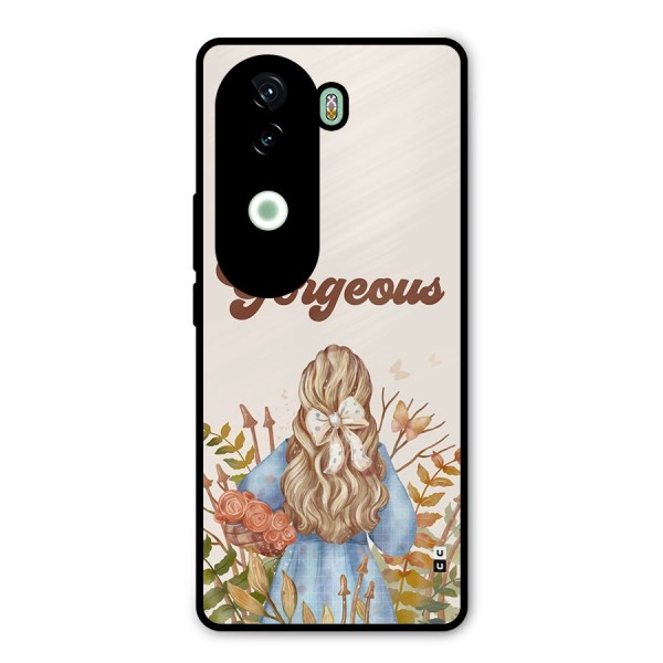 Gorgeous Girl Metal Back Case for iQOO Z9s