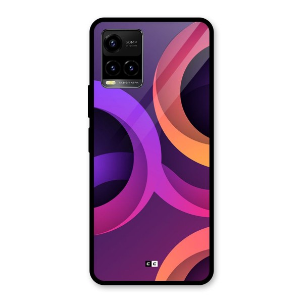 Gradient Rings Glass Back Case for Vivo Y21G
