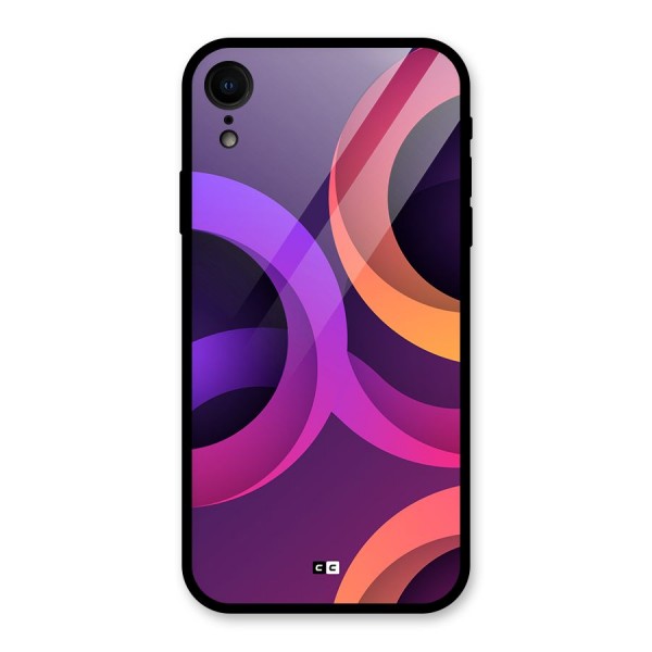 Gradient Rings Glass Back Case for iPhone XR