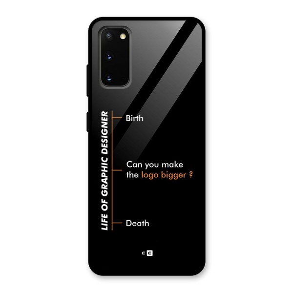 Graphic Designer Life Glass Back Case for Galaxy S20