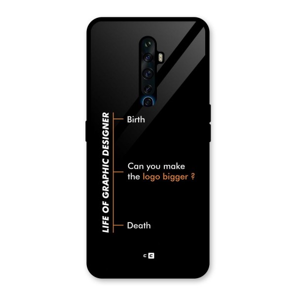 Graphic Designer Life Glass Back Case for Oppo Reno2 F