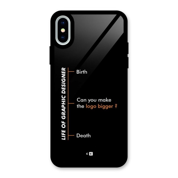 Graphic Designer Life Glass Back Case for iPhone X