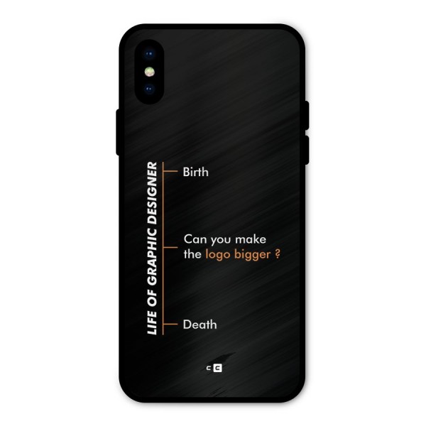 Graphic Designer Life Metal Back Case for iPhone X