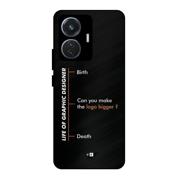 Graphic Designer Life Metal Back Case for iQOO Z6 44W