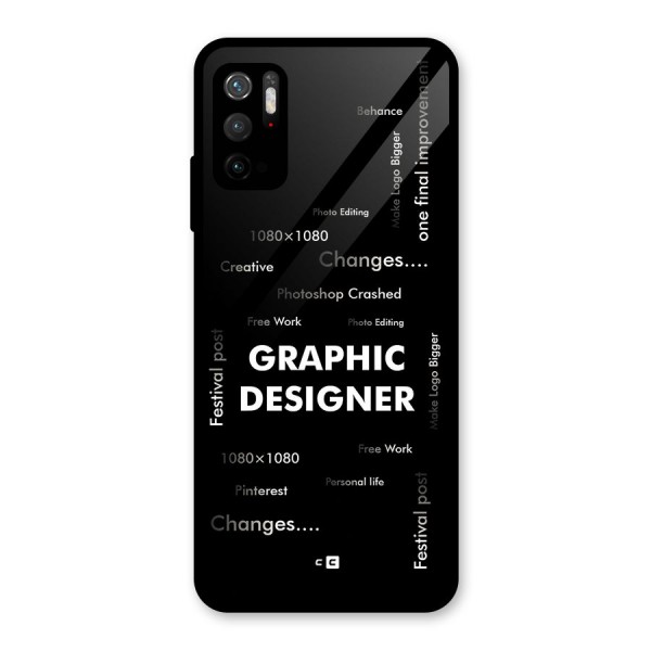 Graphic Designer Struggles Glass Back Case for Poco M3 Pro 5G