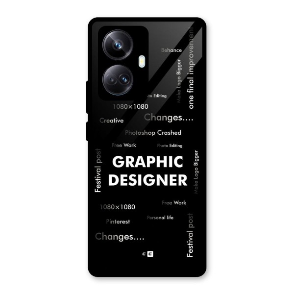 Graphic Designer Struggles Glass Back Case for Realme 10 Pro Plus