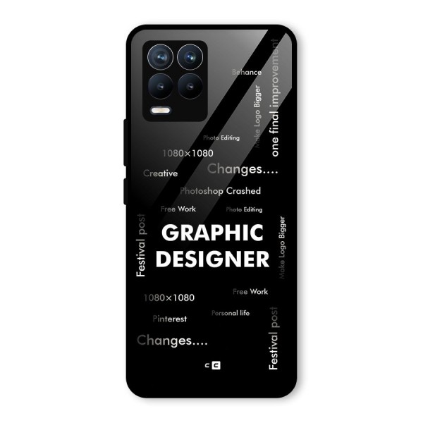 Graphic Designer Struggles Glass Back Case for Realme 8 Pro
