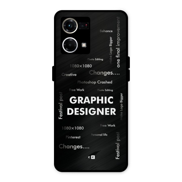 Graphic Designer Struggles Metal Back Case for Oppo F21s Pro 4G