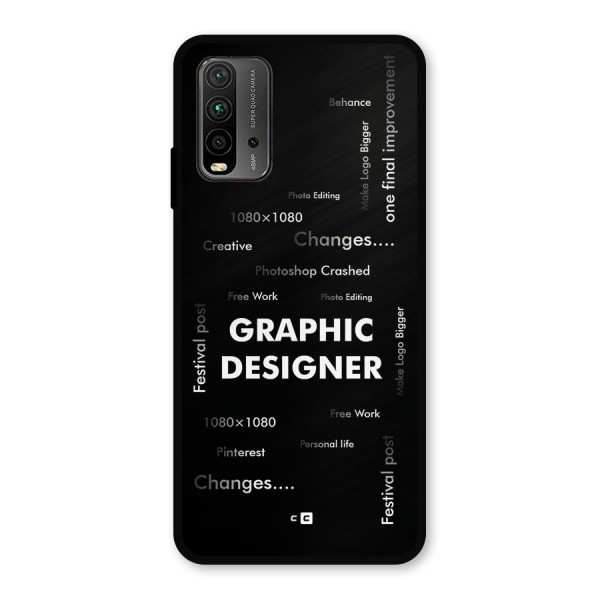 Graphic Designer Struggles Metal Back Case for Redmi 9 Power