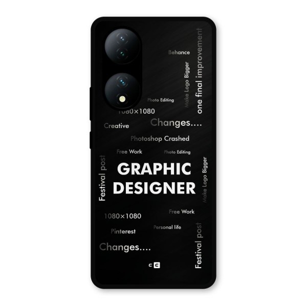 Graphic Designer Struggles Metal Back Case for Vivo Y100