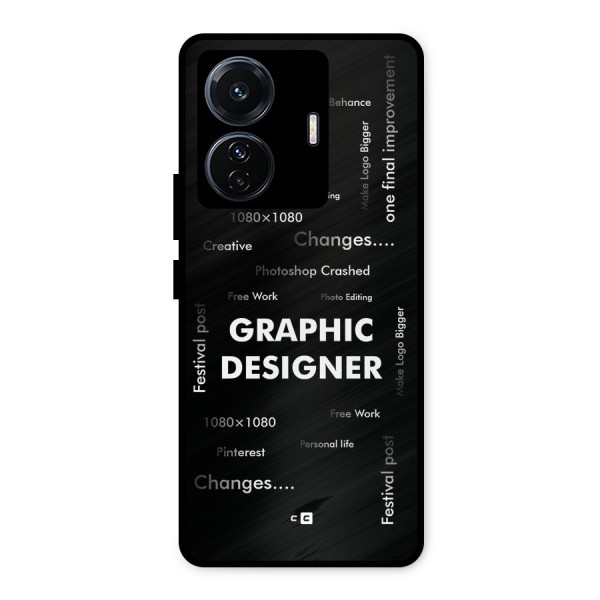 Graphic Designer Struggles Metal Back Case for iQOO Z6