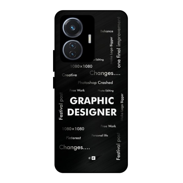 Graphic Designer Struggles Metal Back Case for iQOO Z6 44W
