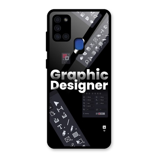 Graphic Designer Tools Glass Back Case for Galaxy A21s
