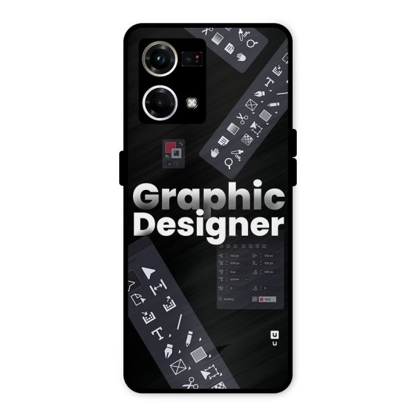 Graphic Designer Tools Metal Back Case for Oppo F21 Pro 4G