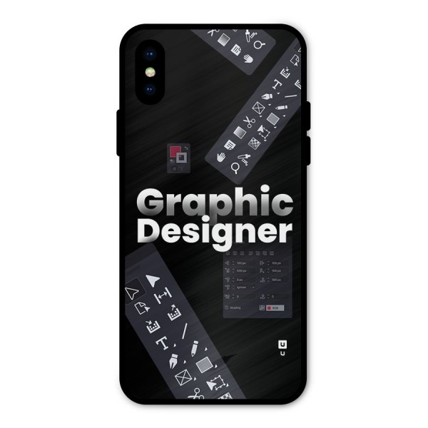 Graphic Designer Tools Metal Back Case for iPhone X