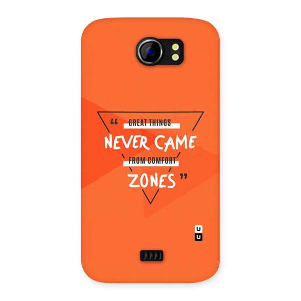 Great Things Comfort Zones Back Case for Micromax Canvas 2 A110