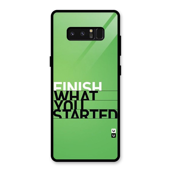 Green Finish Glass Back Case for Galaxy Note 8