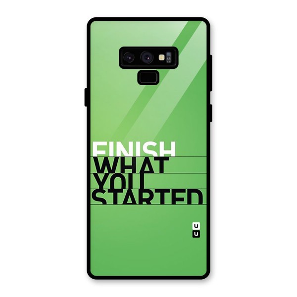 Green Finish Glass Back Case for Galaxy Note 9