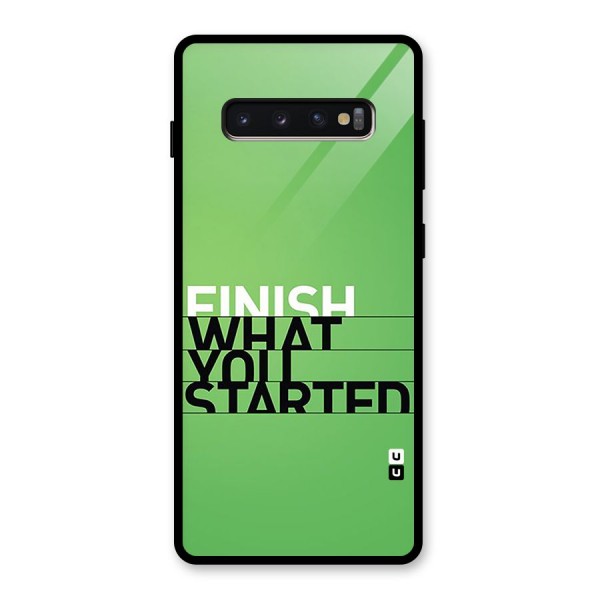 Green Finish Glass Back Case for Galaxy S10 Plus