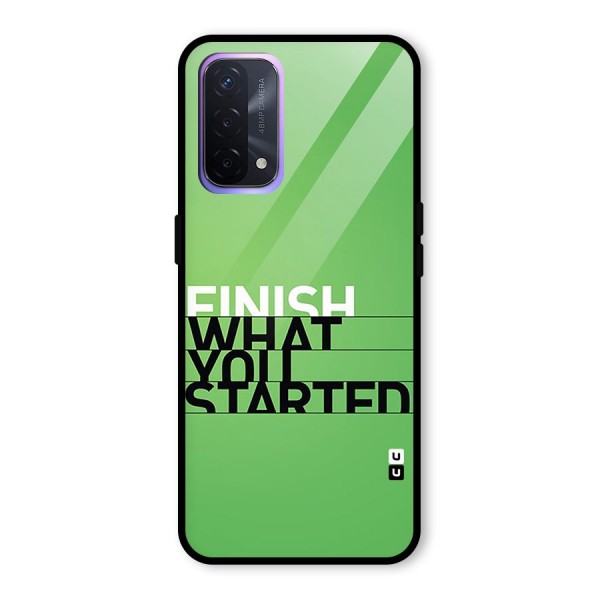 Green Finish Glass Back Case for Oppo A74 5G