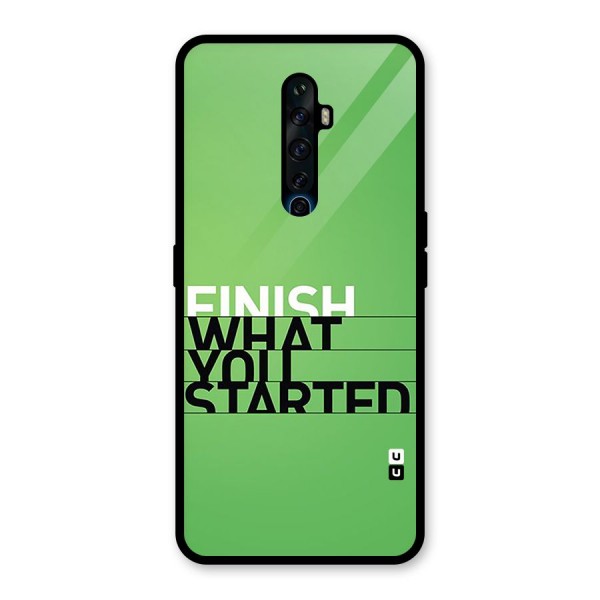 Green Finish Glass Back Case for Oppo Reno2 F