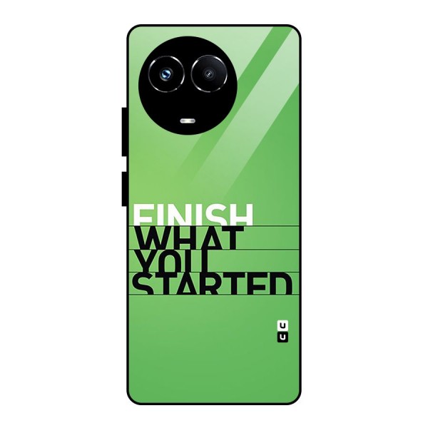 Green Finish Glass Back Case for Realme 11X