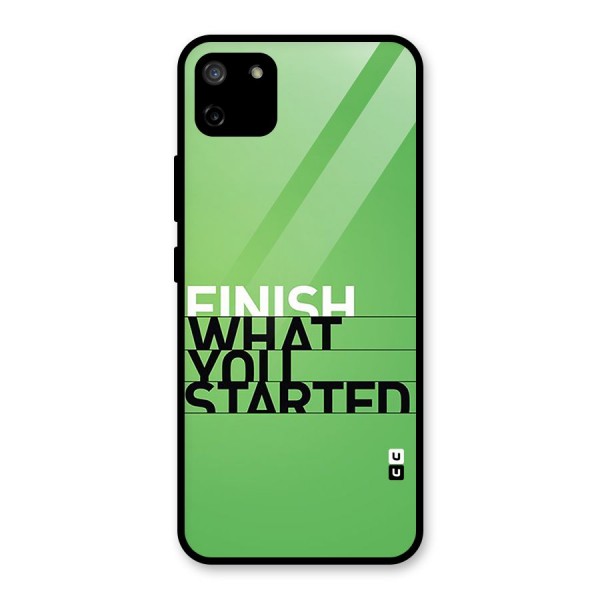 Green Finish Glass Back Case for Realme C11