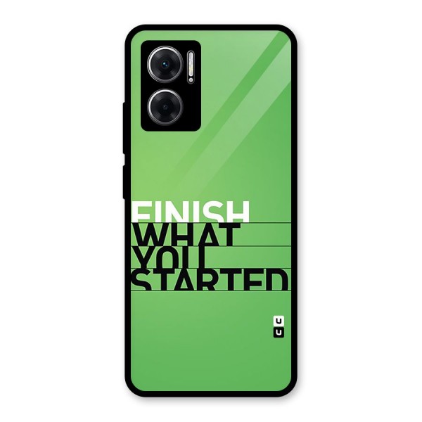 Green Finish Glass Back Case for Redmi 11 Prime 5G