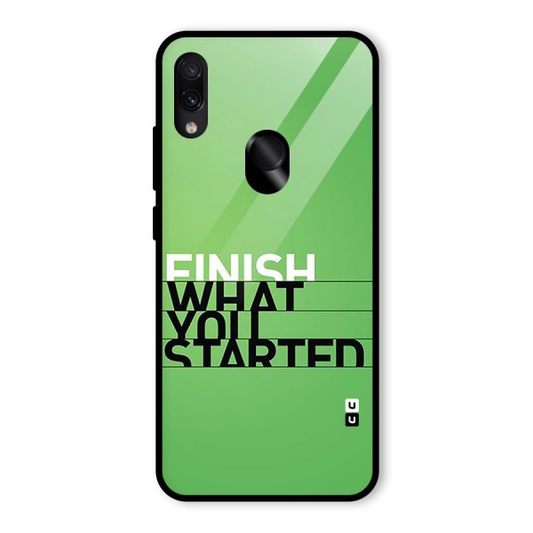 Green Finish Glass Back Case for Redmi Note 7S