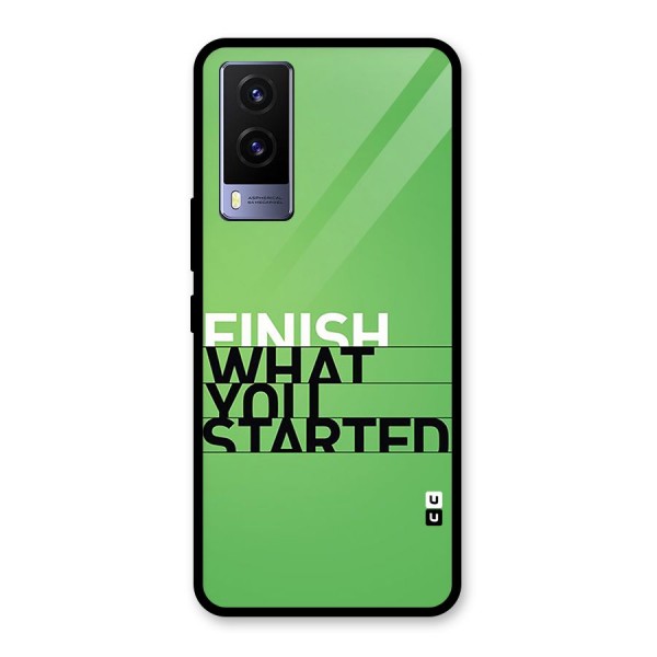 Green Finish Glass Back Case for Vivo V21e 5G