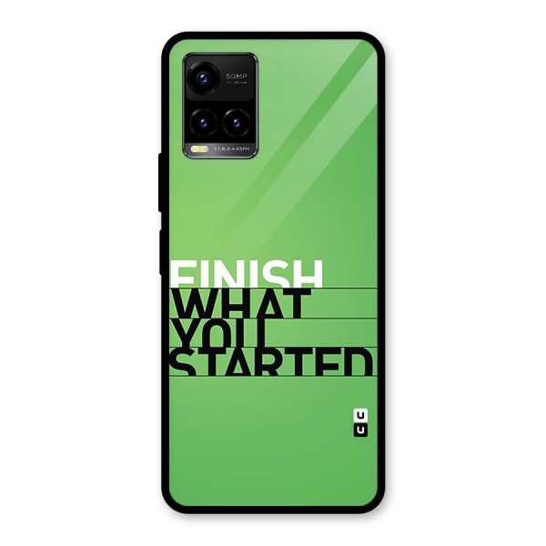 Green Finish Glass Back Case for Vivo Y33s
