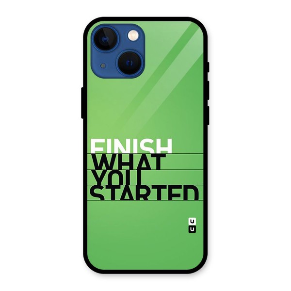 Green Finish Glass Back Case for iPhone 13 Mini