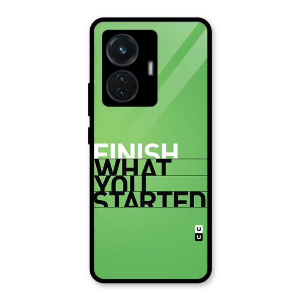 Green Finish Glass Back Case for iQOO Z6 44W