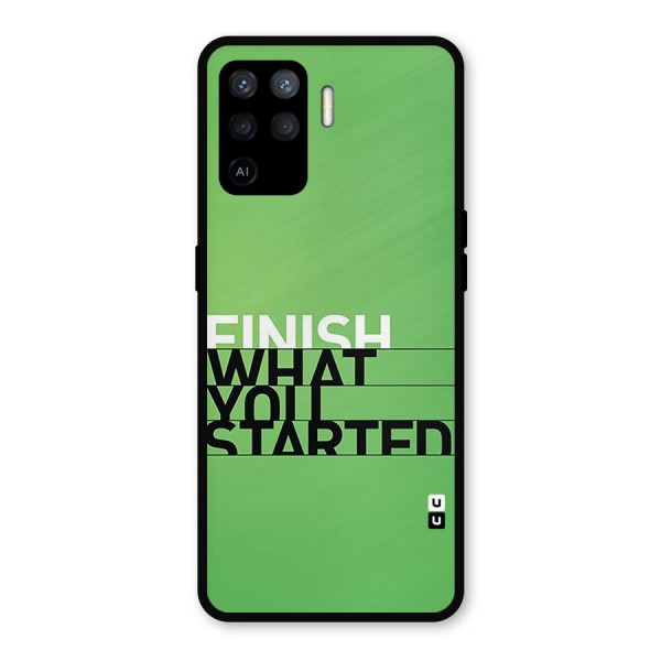 Green Finish Metal Back Case for Oppo F19 Pro