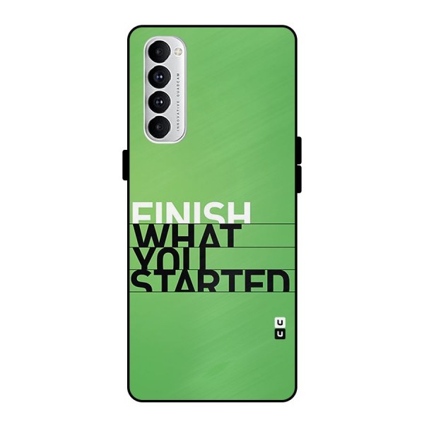 Green Finish Metal Back Case for Oppo Reno4 Pro