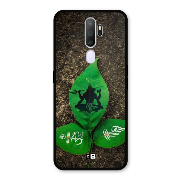 Green Leaf Shiva Metal Back Case for Oppo A9 (2020)