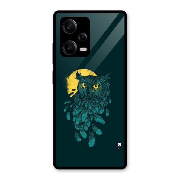 Green Owl Glass Back Case for Redmi Note 12 Pro