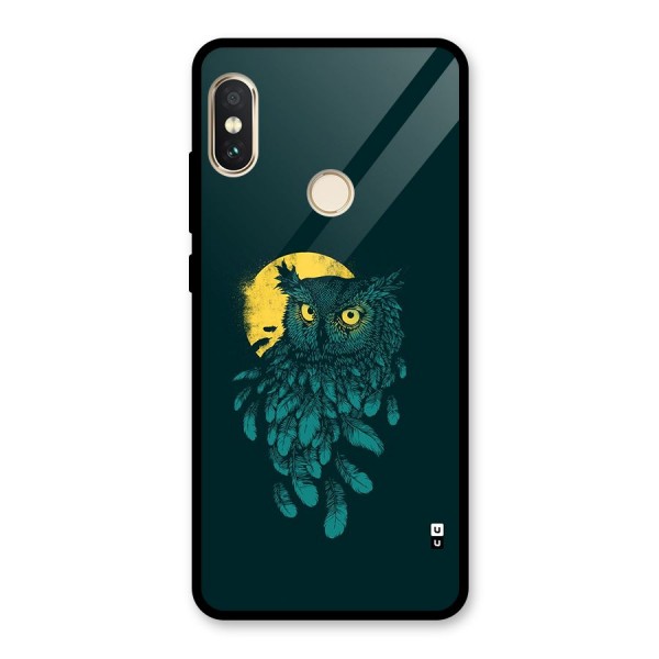 Green Owl Glass Back Case for Redmi Note 5 Pro