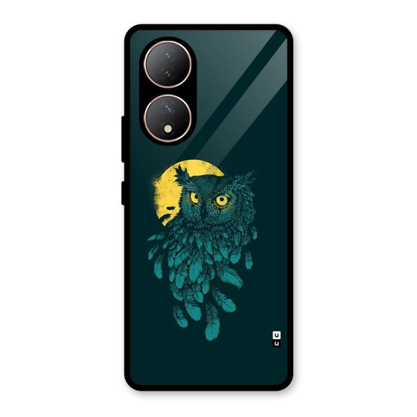 Green Owl Glass Back Case for Vivo Y100A