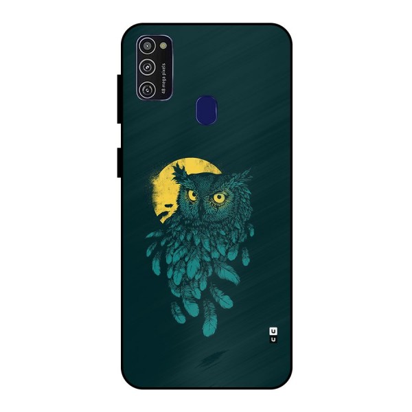 Green Owl Metal Back Case for Galaxy M30s