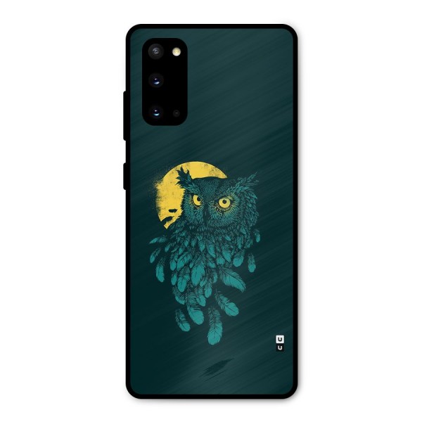Green Owl Metal Back Case for Galaxy S20