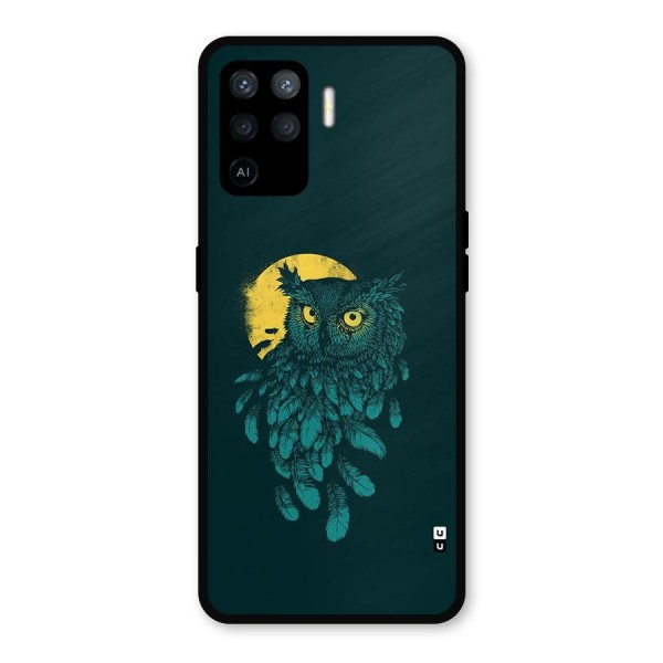 Green Owl Metal Back Case for Oppo F19 Pro