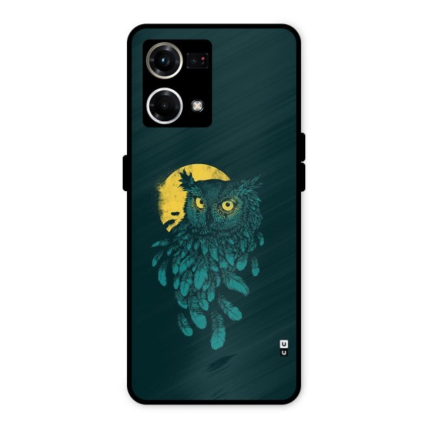 Green Owl Metal Back Case for Oppo F21 Pro 4G