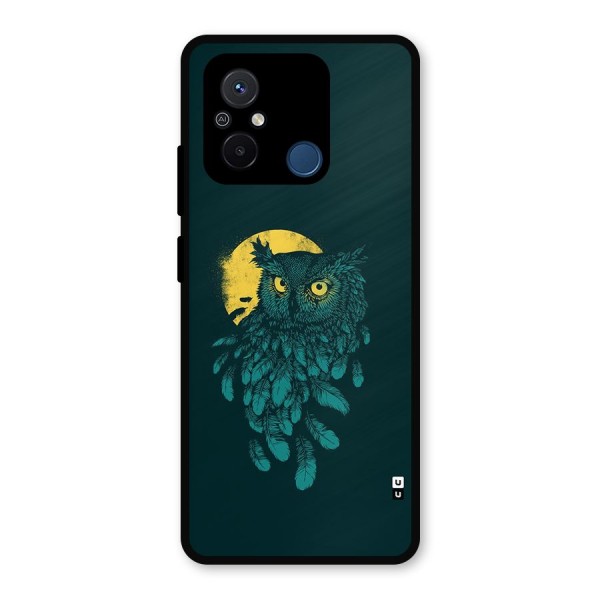 Green Owl Metal Back Case for Redmi 12C