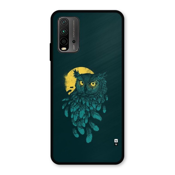 Green Owl Metal Back Case for Redmi 9 Power