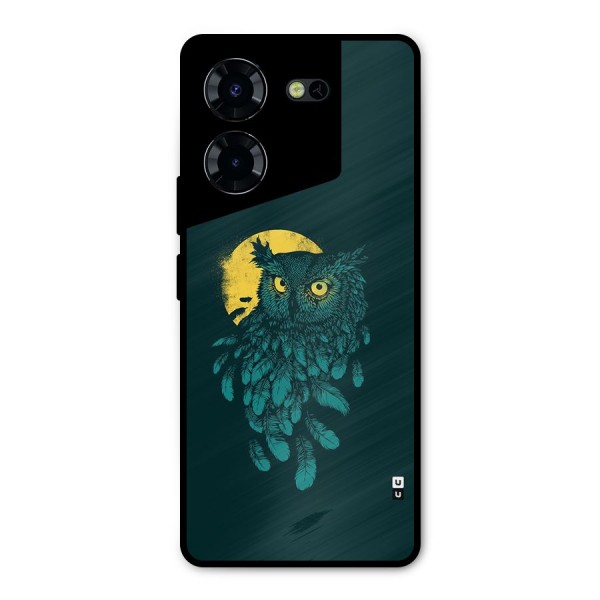 Green Owl Metal Back Case for Tecno Pova 5 Pro 5G