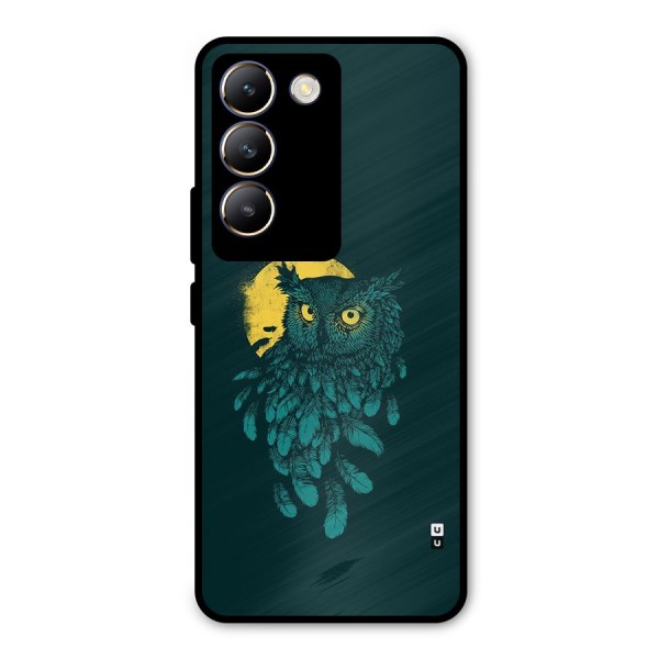 Green Owl Metal Back Case for Vivo Y200e