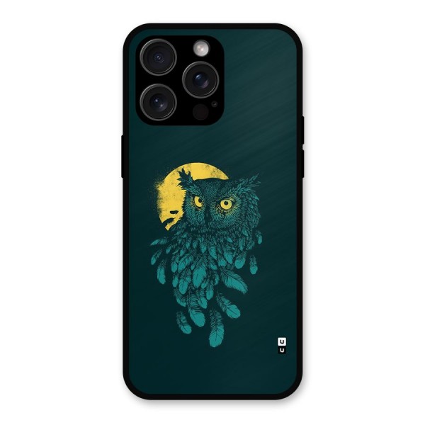 Green Owl Metal Back Case for iPhone 15 Pro Max