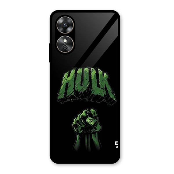 Green Punch Glass Back Case for Oppo A17