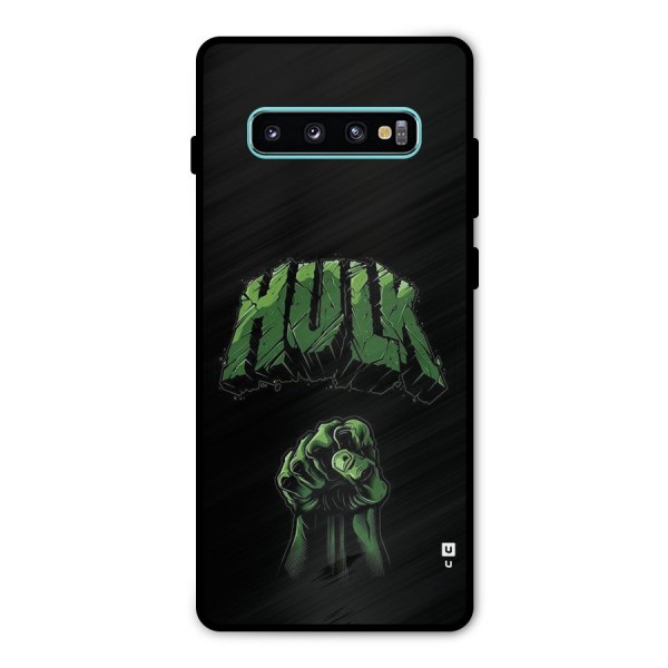 Green Punch Metal Back Case for Galaxy S10 Plus